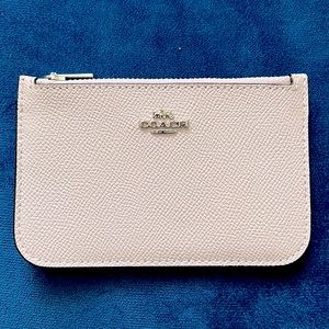 Coach Mini Leather Two-Tone Zip Wallet New